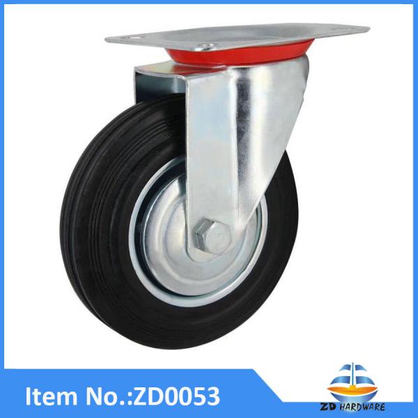 Industrial swivel black rubber  caster wheels,wheel castors 