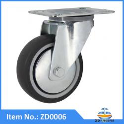 Soft grey TPR castor wheel without brake medical roller
