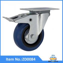 Heavy Duty Blue Elastic Rubber Castor Wheel