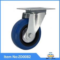 European industrial blue Elastic Rubber furniture Castor Wheel
